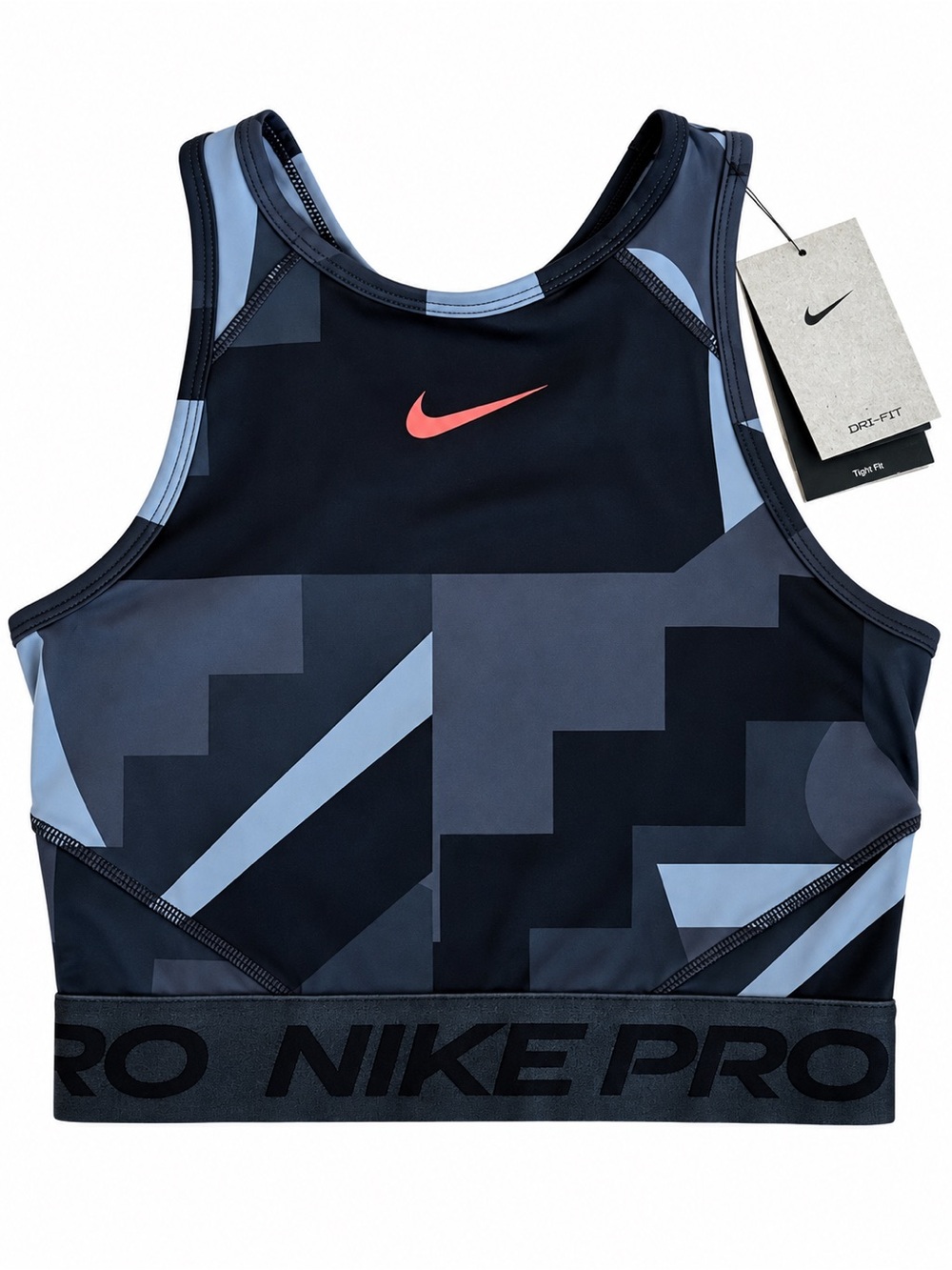 Nike Pro Dri-FIT Crop Training Tank top small new grey black NWT